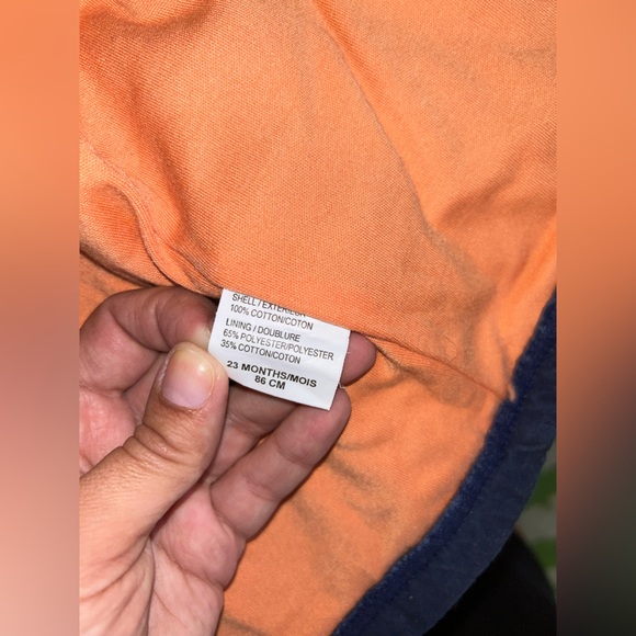 Navy blue light hooded cotton jacket | size 23 - Picture 3 of 4